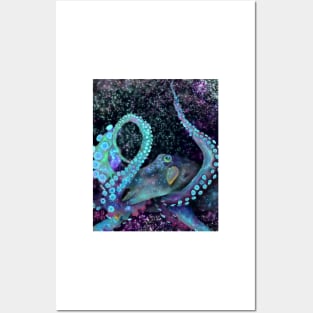 Neon Octopus Posters and Art